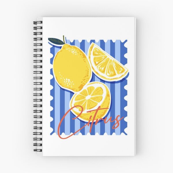 Item preview, Mediterranean Lemon Citrus Blue Stripes Art designed and sold by GenZINISH.