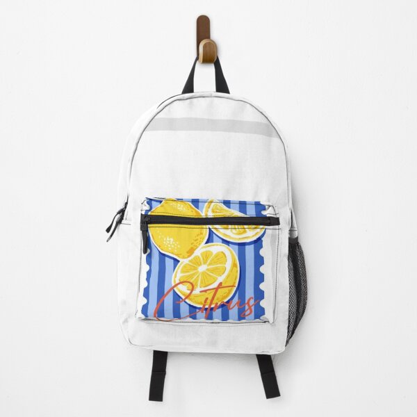 Item preview, Mediterranean Lemon Citrus Blue Stripes Art designed and sold by GenZINISH.