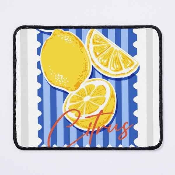 Item preview, Mediterranean Lemon Citrus Blue Stripes Art designed and sold by GenZINISH.