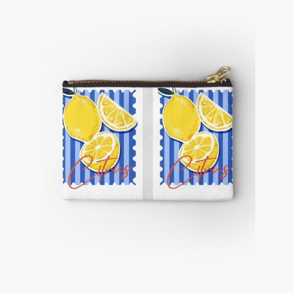 Item preview, Mediterranean Lemon Citrus Blue Stripes Art designed and sold by GenZINISH.