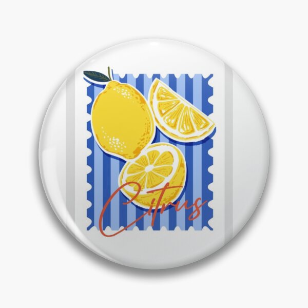 Item preview, Mediterranean Lemon Citrus Blue Stripes Art designed and sold by GenZINISH.