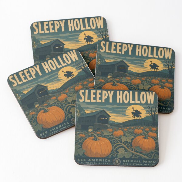 Item preview, Vintage Sleepy Hollow Headless Horseman Travel Poster designed and sold by NSB-Design.