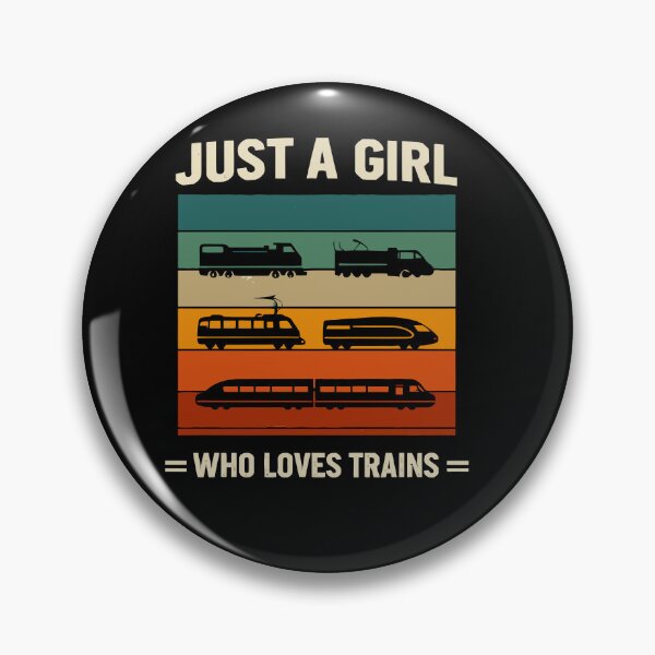 Item preview, Just A Girl Who Loves Trains - Vintage Retro Steam Locomotive Train Art designed and sold by BendyBeasts.
