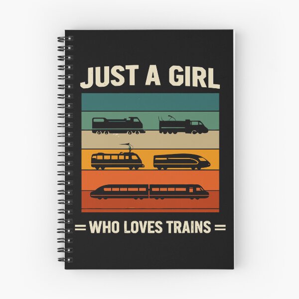 Item preview, Just A Girl Who Loves Trains - Vintage Retro Steam Locomotive Train Art designed and sold by BendyBeasts.
