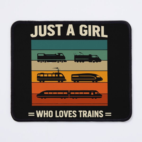 Item preview, Just A Girl Who Loves Trains - Vintage Retro Steam Locomotive Train Art designed and sold by BendyBeasts.