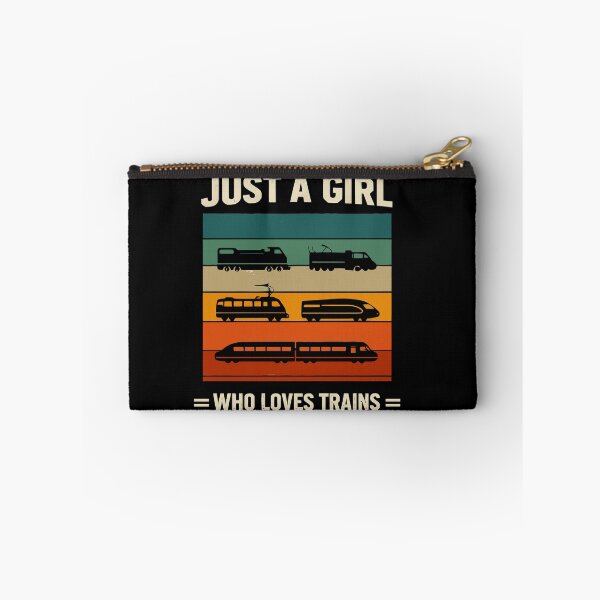 Item preview, Just A Girl Who Loves Trains - Vintage Retro Steam Locomotive Train Art designed and sold by BendyBeasts.
