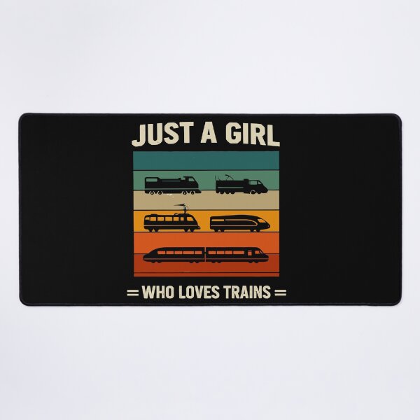 Item preview, Just A Girl Who Loves Trains - Vintage Retro Steam Locomotive Train Art designed and sold by BendyBeasts.