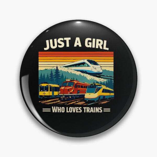 Item preview, Just A Girl Who Loves Trains - Vintage Retro Steam Locomotive Train Art designed and sold by BendyBeasts.