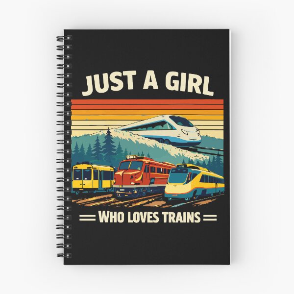 Item preview, Just A Girl Who Loves Trains - Vintage Retro Steam Locomotive Train Art designed and sold by BendyBeasts.
