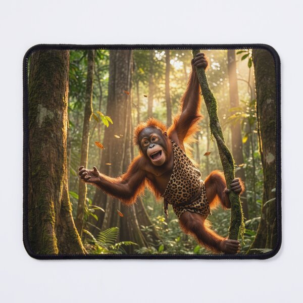 Item preview, Happy Orangutan Swings Through the Jungle designed and sold by Tridentulus.