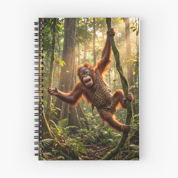 Item preview, Happy Orangutan Swings Through the Jungle designed and sold by Tridentulus.