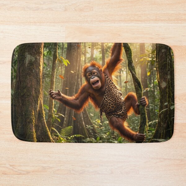 Item preview, Happy Orangutan Swings Through the Jungle designed and sold by Tridentulus.