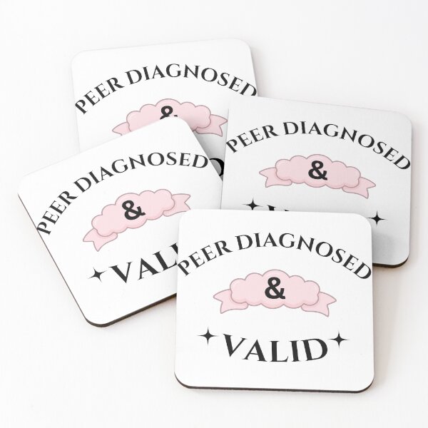 Item preview, Peer Diagnosed And Valid Funny Mental Health Sticker Neurodivergent Gift Art designed and sold by SapphosWeave.