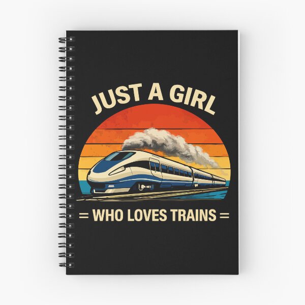 Item preview, Just A Girl Who Loves Trains - Vintage Retro Steam Locomotive Train Art designed and sold by BendyBeasts.