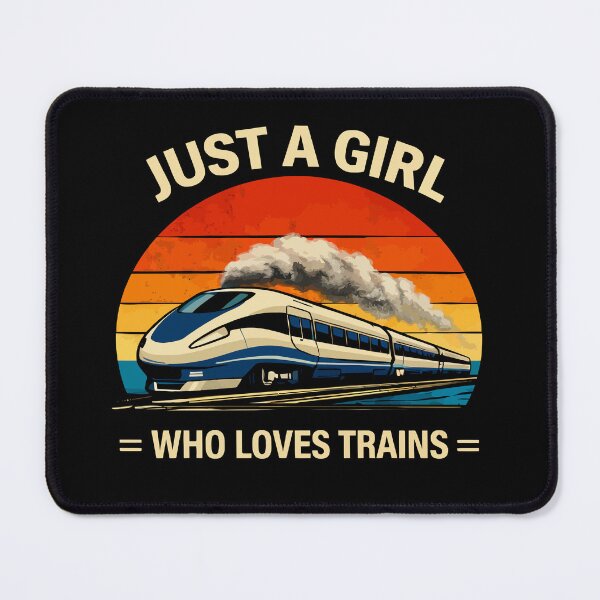 Item preview, Just A Girl Who Loves Trains - Vintage Retro Steam Locomotive Train Art designed and sold by BendyBeasts.