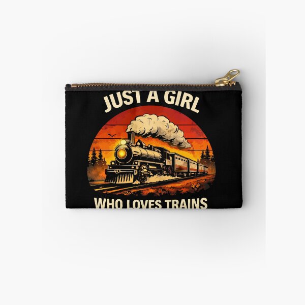 Item preview, Just A Girl Who Loves Trains - Vintage Retro Steam Locomotive Train Art designed and sold by BendyBeasts.