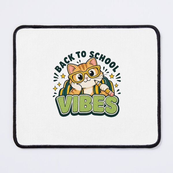 Item preview, Back to School Cute Cat with Glasses designed and sold by AchraffPrint.