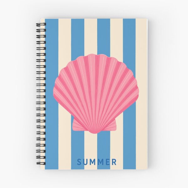 Item preview, Pink Seashell Summer Blue Stripes Art designed and sold by GenZINISH.