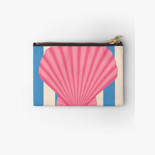 Item preview, Pink Seashell Summer Blue Stripes Art designed and sold by GenZINISH.