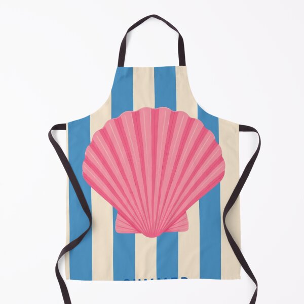 Item preview, Pink Seashell Summer Blue Stripes Art designed and sold by GenZINISH.