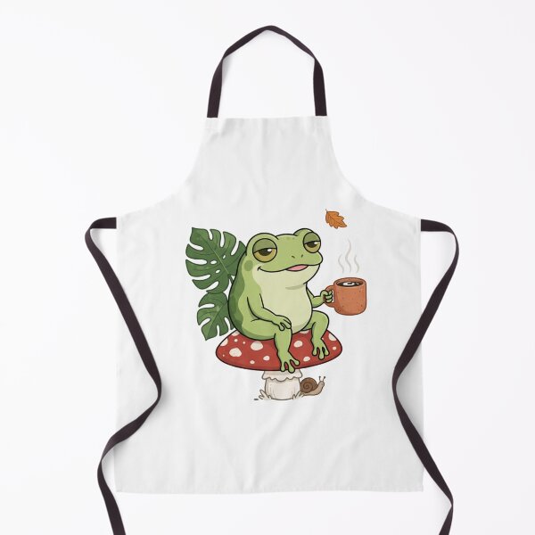 Item preview, Cozy Frog Drinking Coffee on Mushroom - Goblincore Cottagecore Sticker designed and sold by MoonSoul Studio.
