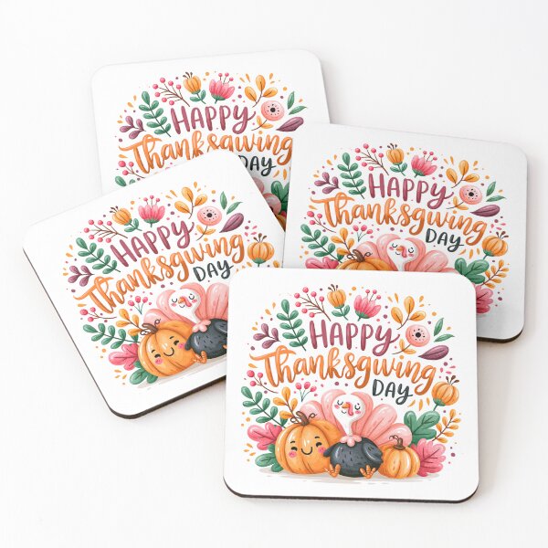 Item preview, Happy Thanksgiving Day Cute Turkey & Pumpkin Watercolor Illustration | Cozy Autumn Fall Harvest Design designed and sold by Ramona-Gliga.