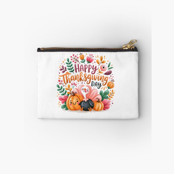 Item preview, Happy Thanksgiving Day Cute Turkey & Pumpkin Watercolor Illustration | Cozy Autumn Fall Harvest Design designed and sold by Ramona-Gliga.