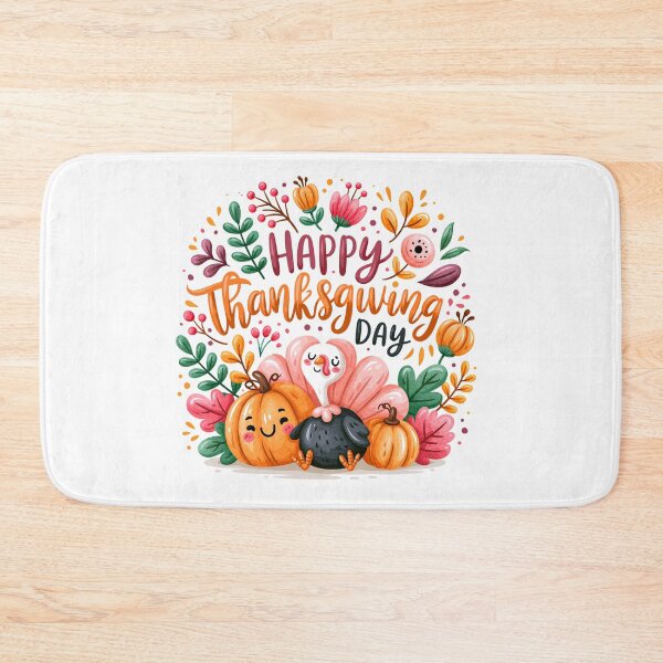 Item preview, Happy Thanksgiving Day Cute Turkey & Pumpkin Watercolor Illustration | Cozy Autumn Fall Harvest Design designed and sold by Ramona-Gliga.