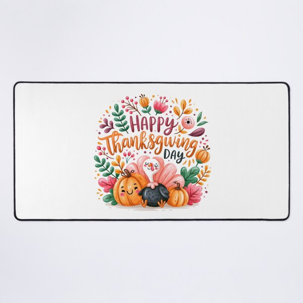 Item preview, Happy Thanksgiving Day Cute Turkey & Pumpkin Watercolor Illustration | Cozy Autumn Fall Harvest Design designed and sold by Ramona-Gliga.