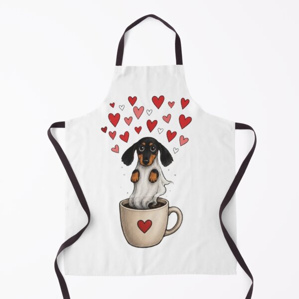 Item preview, Cute Dachshund Puppy with Valentine and Cup Of Coffee designed and sold by Petsthetic.