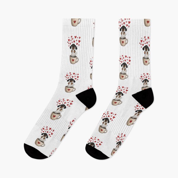 Item preview, Cute Dachshund Puppy with Valentine and Cup Of Coffee designed and sold by Petsthetic.
