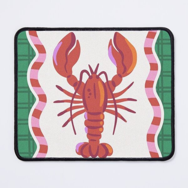 Item preview, red lobster Retro Plaid Coastal Art designed and sold by GenZINISH.