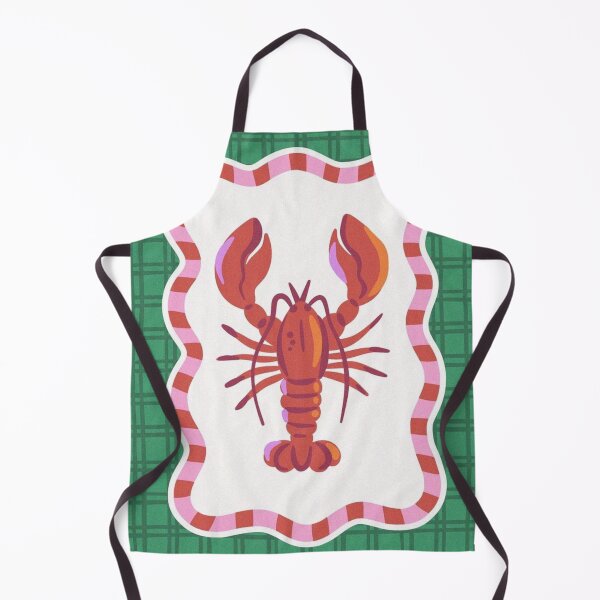 Item preview, red lobster Retro Plaid Coastal Art designed and sold by GenZINISH.