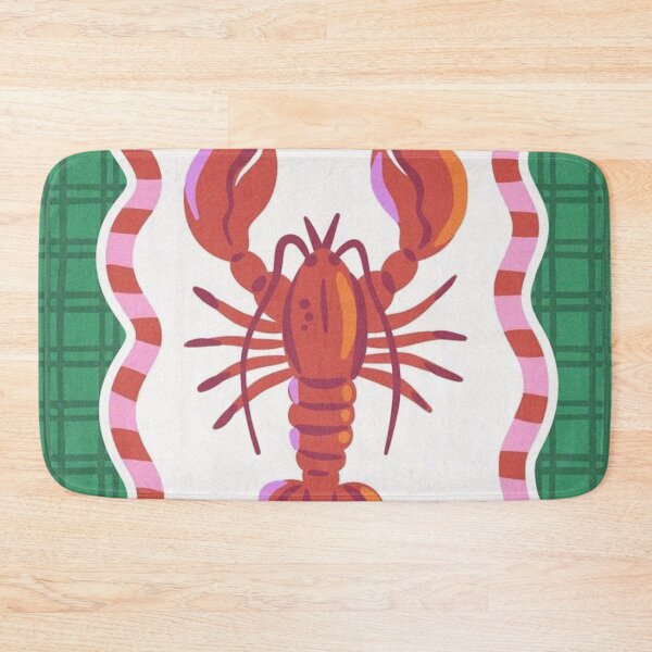 Item preview, red lobster Retro Plaid Coastal Art designed and sold by GenZINISH.