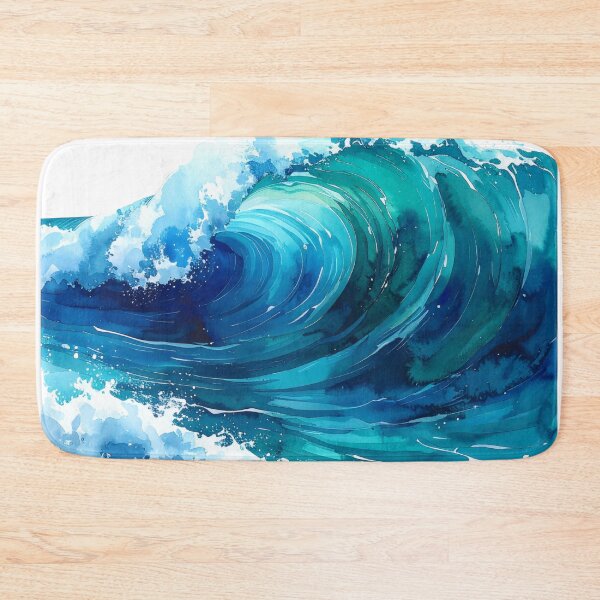 Item preview, Ocean Wave Crashing Watercolor Painting designed and sold by BetweenForms.
