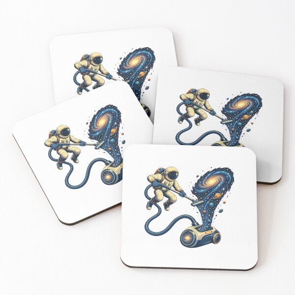 Item preview, Astronaut Vacuuming Stars Retro Space Cleaner Illustration designed and sold by AMICO77.