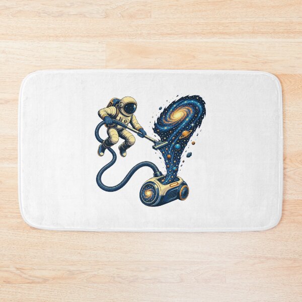 Item preview, Astronaut Vacuuming Stars Retro Space Cleaner Illustration designed and sold by AMICO77.