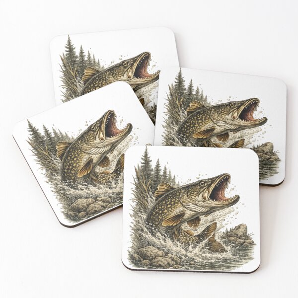 Item preview, Vintage Northern Pike – Premium Predator Fishing Illustration designed and sold by Northbound Trail.