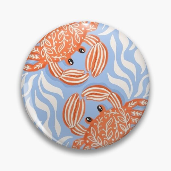 Item preview, Mediterranean Orange Crabs Coastal Folk Art designed and sold by GenZINISH.