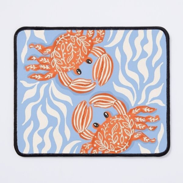 Item preview, Mediterranean Orange Crabs Coastal Folk Art designed and sold by GenZINISH.