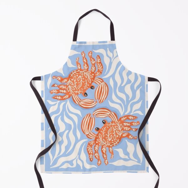 Item preview, Mediterranean Orange Crabs Coastal Folk Art designed and sold by GenZINISH.