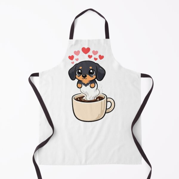 Item preview, Cute Dachshund Puppy with Valentine and Cup Of Coffee designed and sold by Petsthetic.