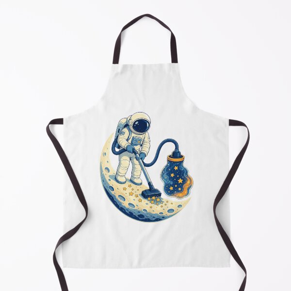 Item preview, Astronaut Vacuuming Stars Retro Space Cleaner Illustration designed and sold by AMICO77.