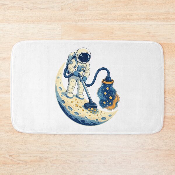 Item preview, Astronaut Vacuuming Stars Retro Space Cleaner Illustration designed and sold by AMICO77.