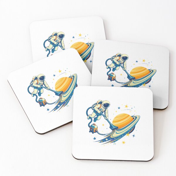 Item preview, Astronaut Vacuuming Stars Retro Space Cleaner Illustration designed and sold by AMICO77.