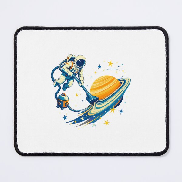 Item preview, Astronaut Vacuuming Stars Retro Space Cleaner Illustration designed and sold by AMICO77.
