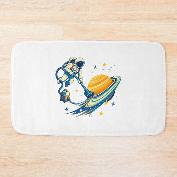 Item preview, Astronaut Vacuuming Stars Retro Space Cleaner Illustration designed and sold by AMICO77.