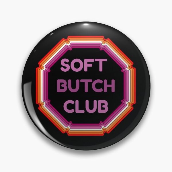 Item preview, Soft Butch Club Sticker Lesbian Pride Gift Sapphic Badge Art WLW Gift designed and sold by SapphosWeave.