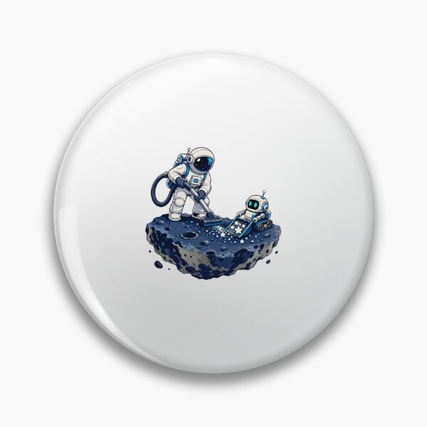 Item preview, Astronaut Vacuuming Stars Retro Space Cleaner Illustration designed and sold by AMICO77.