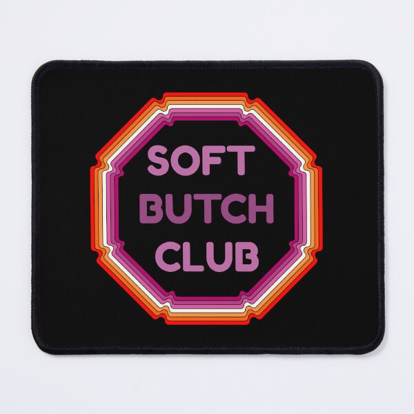 Item preview, Soft Butch Club Sticker Lesbian Pride Gift Sapphic Badge Art WLW Gift designed and sold by SapphosWeave.